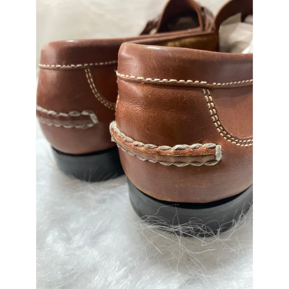 Roster Rainey Country Mens‎ Brown Leather Tassel Loafers Whipstitch Moc Toe 13 M